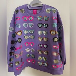 NWOT- QOS Medium Sunglasses Sweatshirt